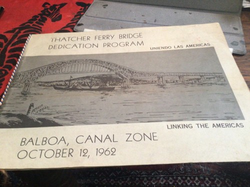 Thatcher Ferry Bridge Dedication Program, Balboa Canal Zone, Stamps