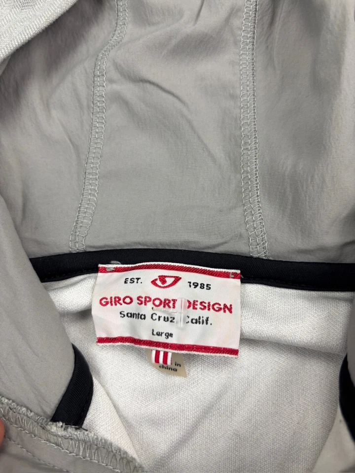 Giro 运动设计骑行夹克女式大号灰色全拉链连帽拇指孔 — 第 3/4 张图片