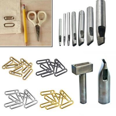 10mm - 40mm Oval Ösensetzer Werkzeug Amboss Locher Set 50 Metallösen Set