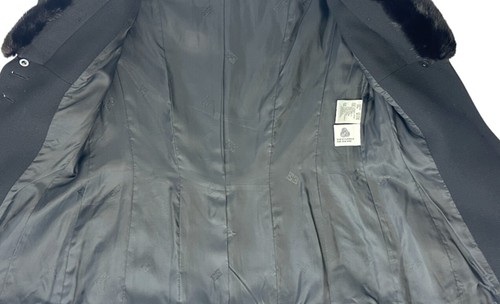 Chaqueta Falda 34 4 de Lana ESCADA 2 PIEZAS De Colección EE. UU. Negro Piel de Visón Borde Cuello Puños - Imagen 7 de 14