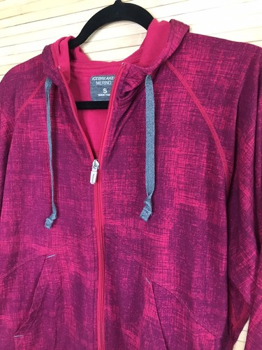 Icebreaker Merino Wool Hoodie Womens Size S Jacket Sweater Zip red pink - Picture 2 of 6