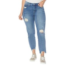 New Jessica Simpson Spotlight High Rise Slim Straight Jeans - Blue Streak