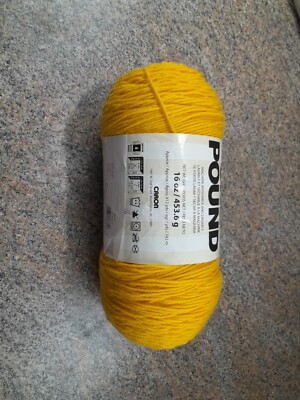 Sunflower Yellow Gold Caron ONE POUND Yarn 16 oz, 100% Acrylic Full Skein