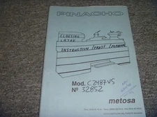 Clausing 2487VS Lathe Parts Catalog & Operator Instruction Manual S/N 32852