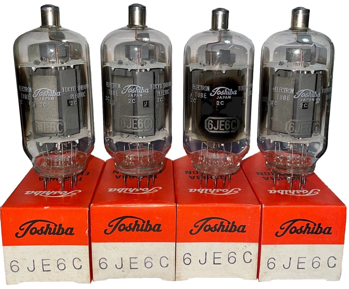 4x 6JE6C tube Toshiba NOS double side O Getter Ham Radio OTL, 6MJ6
