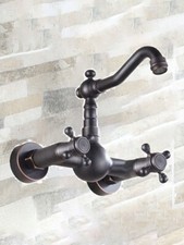 Black Oil Rubbed Brass Bathroom Kitchen Bar Vessel Sink Swivel Faucet Tap snf263
