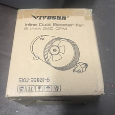 NEW VIVOSUN 6 inch Inline Duct Booster Fan 240CFM  **