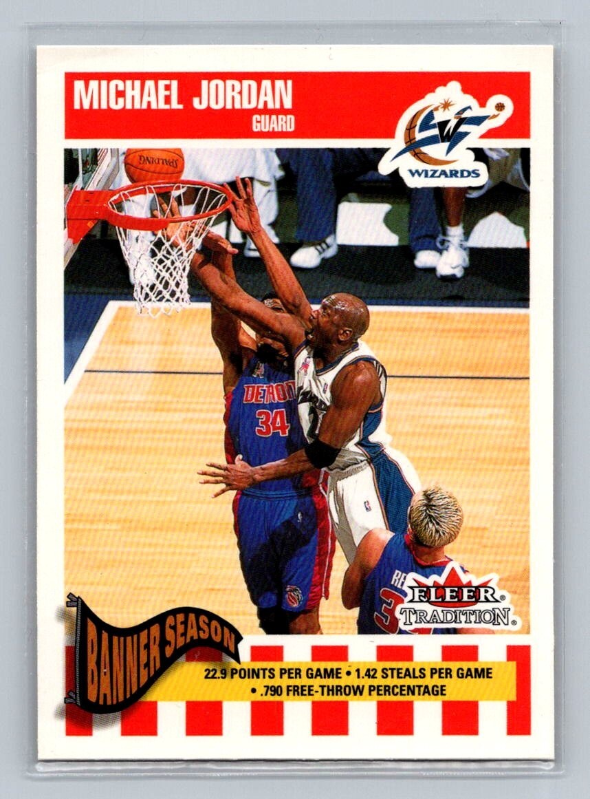 2002-03 Fleer Tradition Banner Season #270 Michael Jordan HOF Wizards Basketball