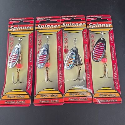 [4] Robinson Spinners #4 13g approx 7/16oz.  ''Compare To'' Mepps And Blue Fox 