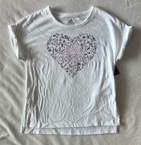 ADIDAS Little Girl's Tee Shirt & Biker Shorts Outfit, 2-Piece Set - Picture 2 of 6