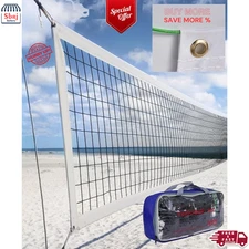Professional Volleyball Net Outdoor Heavy Duty with Aircraft Steel Cable 32X3ft