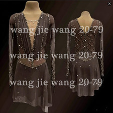 Figure Skating Dress Ice Skating Dress Competition Skating Wear brown