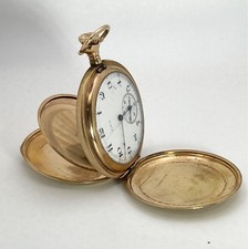 Antiguo Reloj Bolsillo Elgin Grado 301 Talla 12 7J GF Estuche Cazador Funciona Reparación 1917