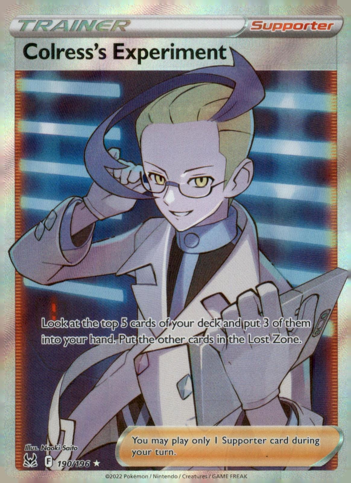 COLRESS'S EXPERIMENT 190/196 LOST ORIGIN HOLO NM