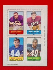1969 Topps Football 4 in 1 #1 Gale Sayers Dick Labeau Grady Alderman Jerry Smith