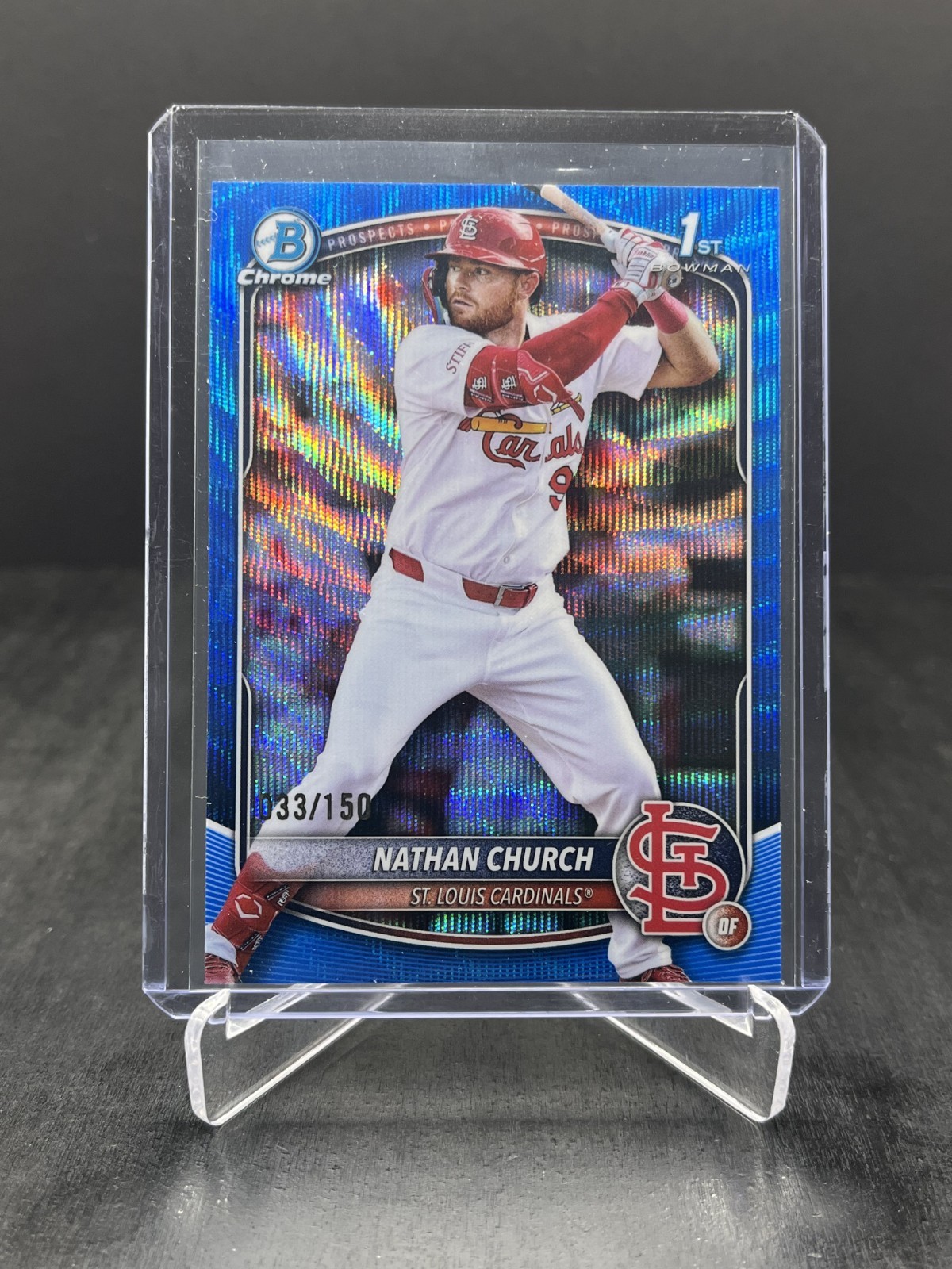 2025 Bowman Chrome Baseball Nathan Church 1st Bowman Blue Wave 033/150 #BCP-192