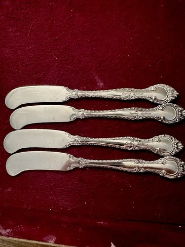 4 STERLING Butter Knives Gorham Buttercup Spreaders Pat 39 English Gadroon