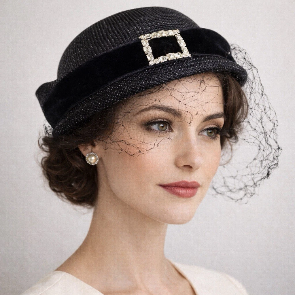 Vintage Ivory Satin Cocktail Hat‎ Luci Puci Floral Church Derby 1950s Cocktail Church 1950s Vintage Hats for Women | eBay main image 4