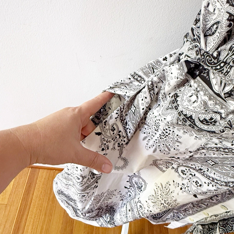 Talbots Women Bandana Cotton Poplin Belted Shirt Dress Size 18WP Preppy Office - Image 4 of 4