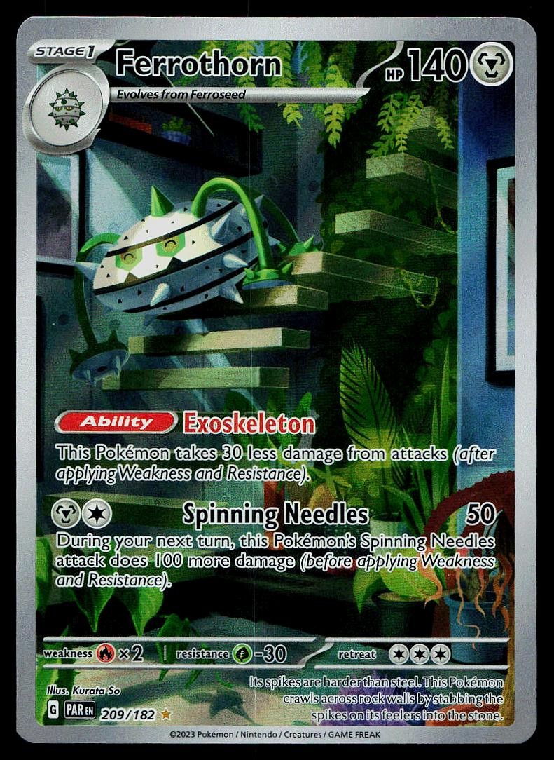 Pokemon Card Paradox Rift Ferrothorn 209/182 Illustration Rare