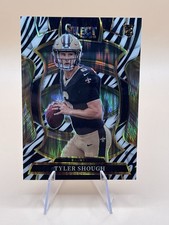 2025 Panini Select Zebra Prizm Tyler Shough Saints #41 Rookie NFL Football Card