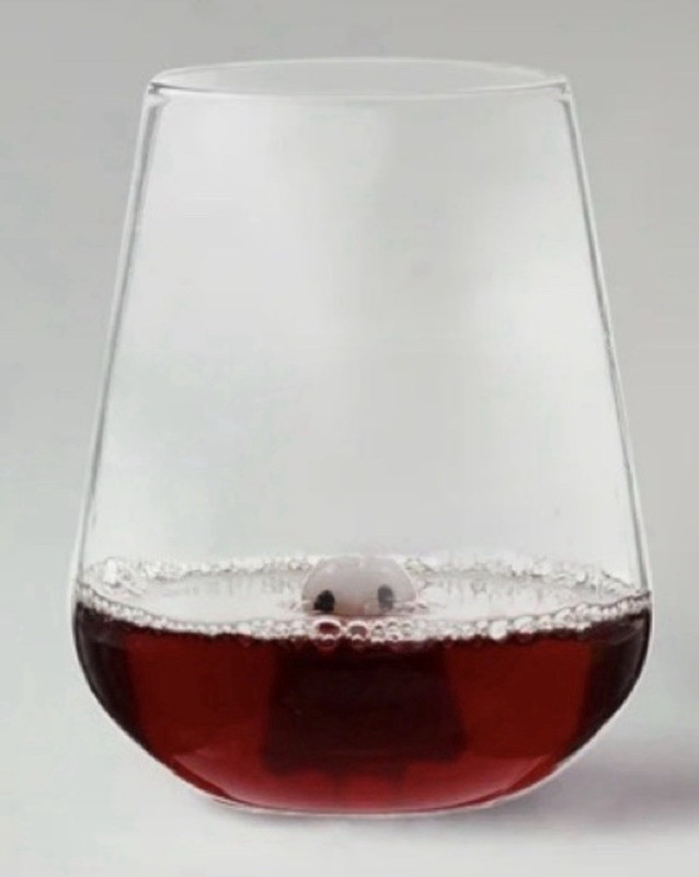 Set of 2 Clear Glass Stemless Wine Glass Ghost Figure Inside Modern Novelty