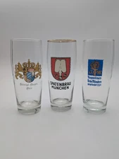Set of 3 German Beer Glasses 0.5L – Spatenbräu, Augustiner, Königl