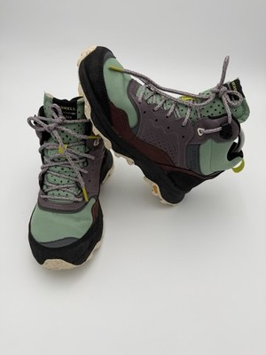 MERRELL Women Speed Solo Mid Hiking Boots 8 Waterproof Suede  Jade