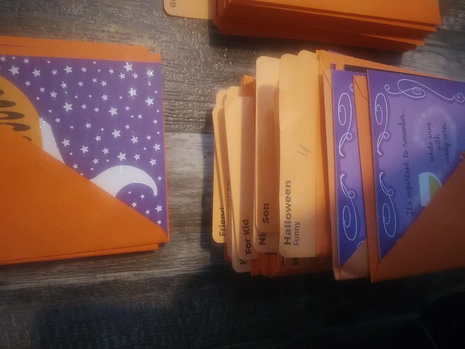 Nuevo Lote de 230 Sobres de Tarjetas de Halloween Sello Gato Perro Niños Araña Fantasma Niños Foto 2 de 4