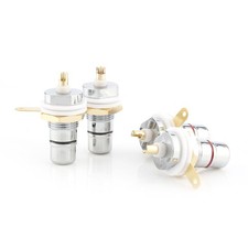 4Pcs Rhodium RCA Socket Kit Female Panel Mount Plug Audio DIY Terminal Chassis