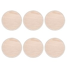 8" Dia Crochet Basket Bottom, 6Pcs Round Blank Crochet Base, Brown