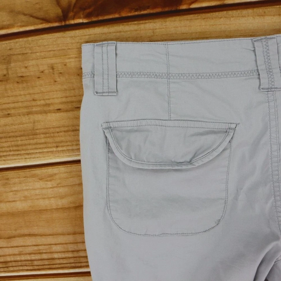 Pantalones Cortos Glory Desteñidos Puños Frente Plano Mujer Talla 12 Gris Mezcla Algodón Bolsillos Foto 3 de 4