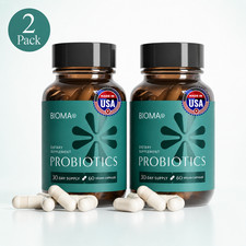 2 Pack BIOMA Probiotics Digestive Health Gut Support 60 Caps Each