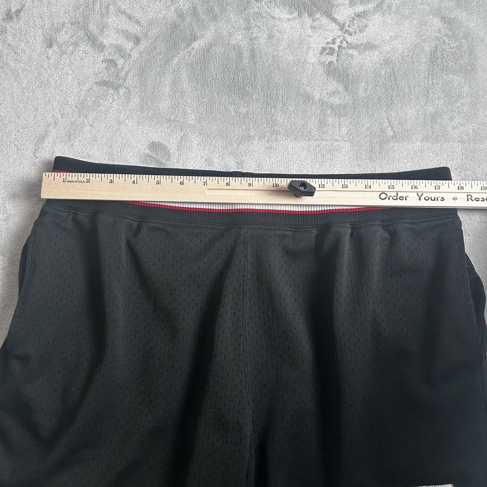 Pantalones Cortos Supreme X Mitchell & Ness Hombres Grandes Negros Baloncesto Hip Hop Bolsillos de Malla Foto 3 de 4