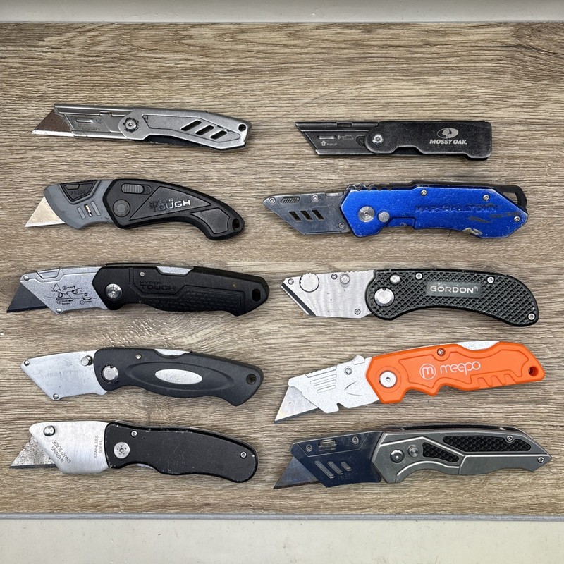 Lot B 10 TSA Box Cutters Folding Folder Blade Utility Knives