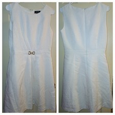 Tahari Dress White Size 8 Business Style Aurthur S Levin
