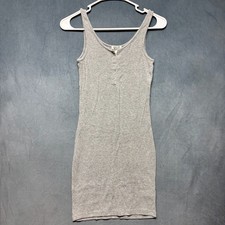 Heart & Hips Dress Size M Gray Ribbed Button-Up Mini Bodycon
