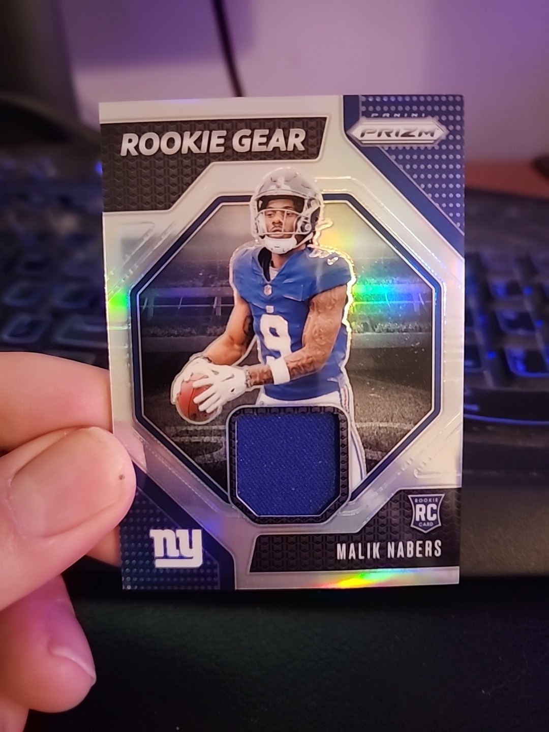 2024 Panini Prizm - Rookie Gear Malik Nabers #RG-MNS (MEM, RC)