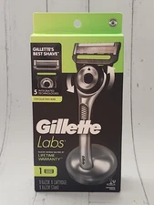 Gillette Razor with Exfoliating Bar by Gillette Labs, Shaving Kit for Men