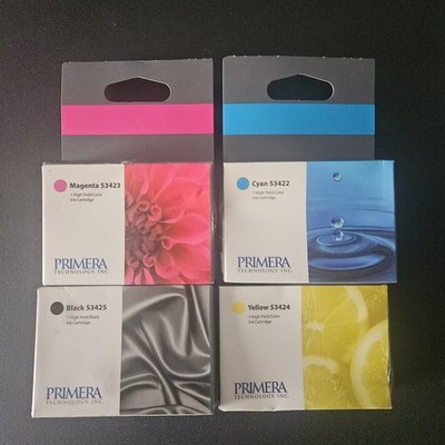 Lot Of 4 Primera 53422-53425 Color Ink Cartridges