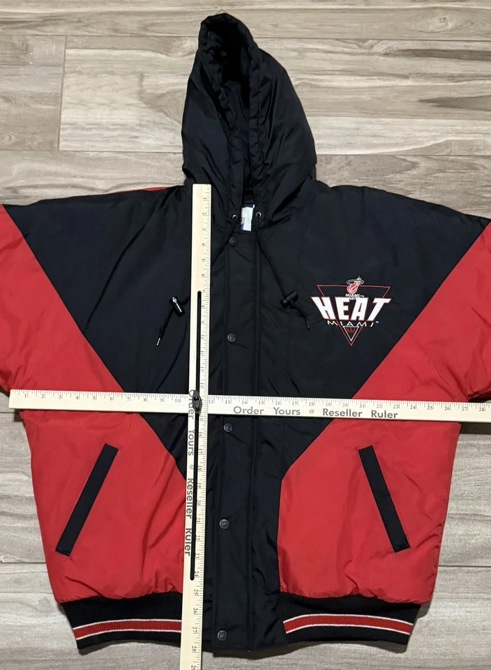 Size L - Vintage 90’s Miami Heat Logo 7 Full Zip Jacket - Image 3 of 4