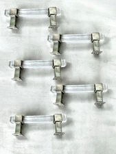 Clear Acrylic Cabinet Handles 3” Hole Center 5 Count Polished Chrome Accent