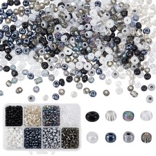 4Mm Black White Seed Beads Craft Kit 1840Pcs Jewelry Making Supplies 8 Colors
