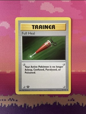Pokemon Karte Full Heal Shadowless Base Set 1. Edition 82/102 Near Mint NM