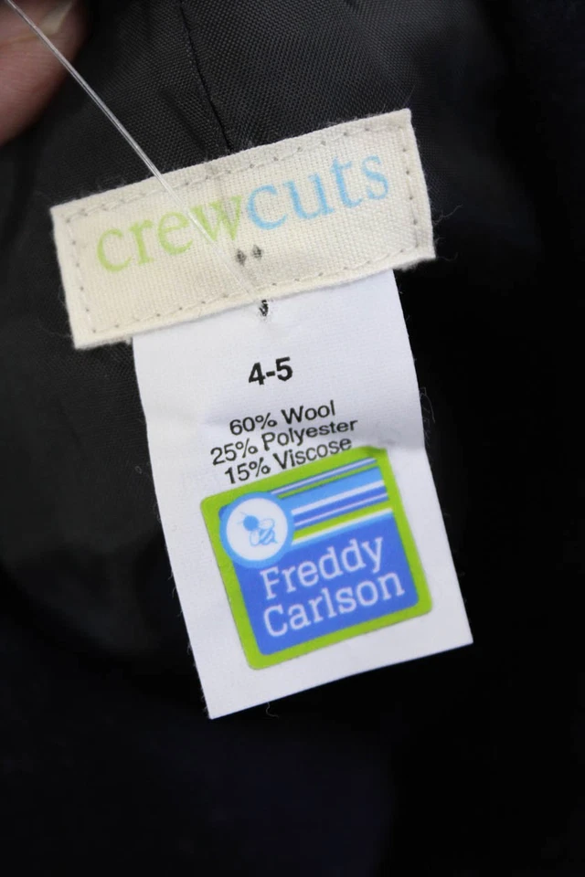 Chaqueta Crewcuts Niños Lana Cuello Abotonada Doble Pecho Azul Talla 4-5 Foto 4 de 4