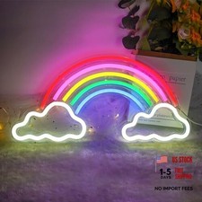 Rainbow Neon Sign, Dimmable LED Neon Lights USB Powered, Rainbow Rainbow Cloud