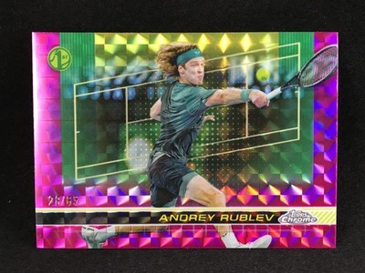 Andrev Rublev 2024 Topps Chrome Tennis Geometric PINK Refractor /65 #34