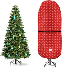 Upright Christmas Tree Storage Bag,Tear Resistant Small(6 foot), Red 
