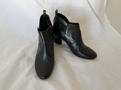 Tory Burch Gemini Link Ankle Booties 70 Size 7.5 Black Nappa Leather Super Soft