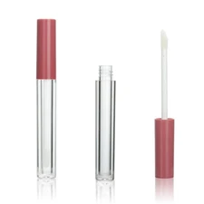 50 pcs 1.5ml Empty Round slim Pink lip gloss tubes with wand mini small size